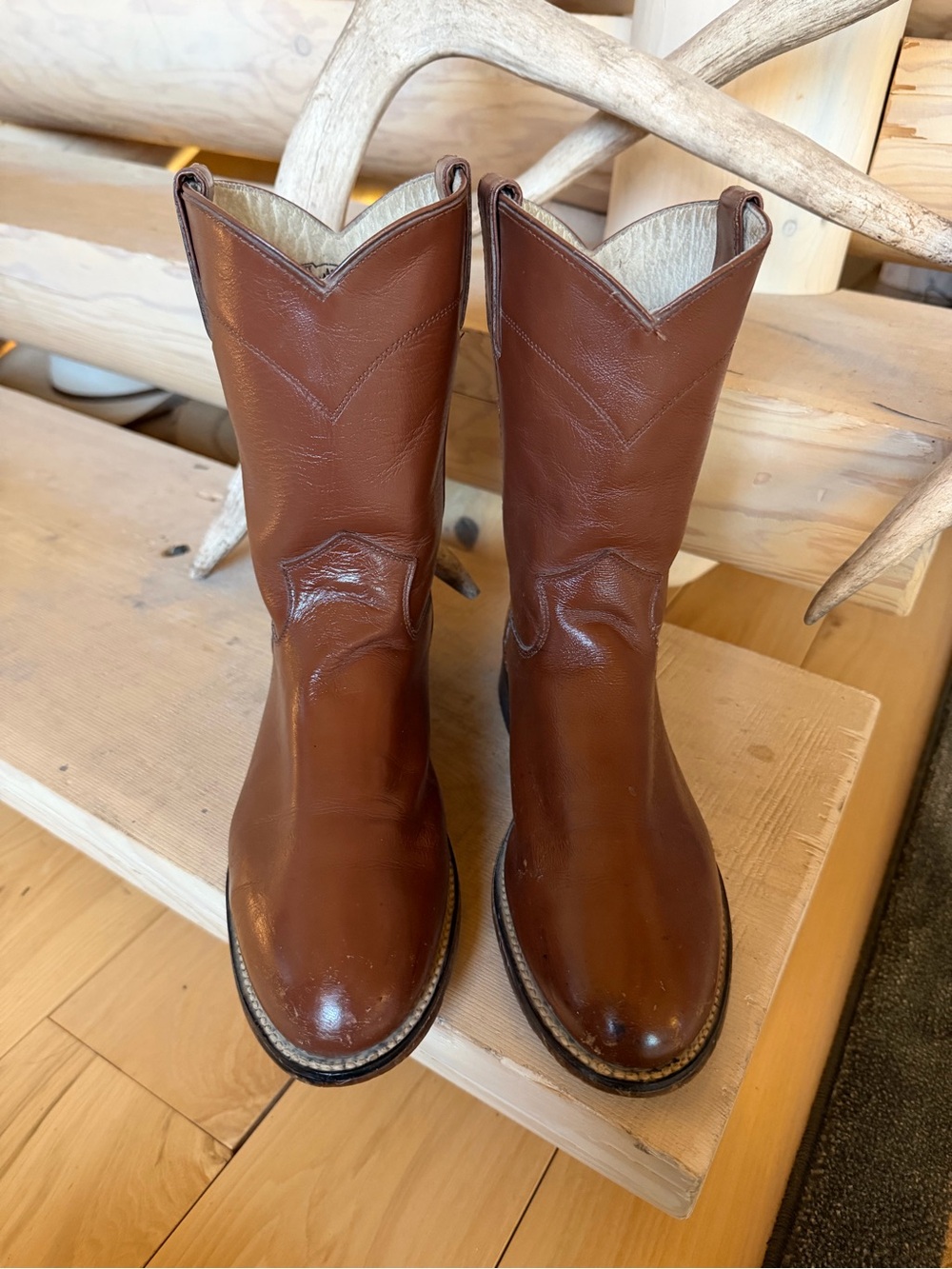 Justin Vintage Boots Men's Brown Leather Western Boots